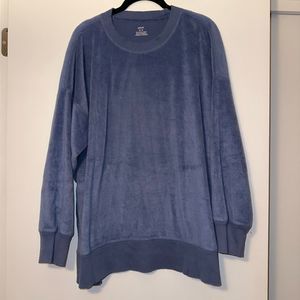 Aerie Dusty Blue Velvet Crewneck Sweatshirt Size Medium